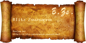 Blitz Zsuzsanna névjegykártya
